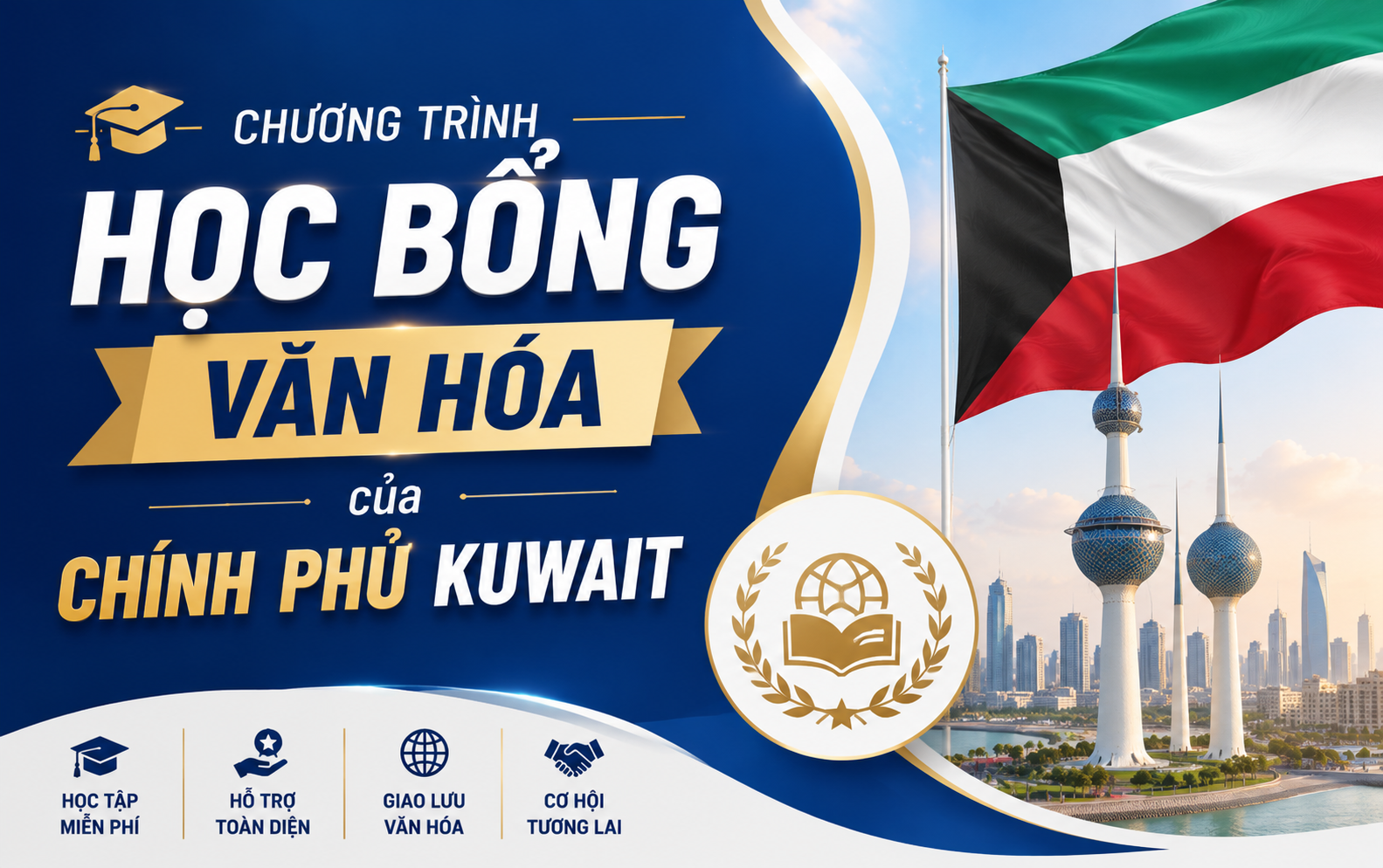 Học bổng văn hóa dành cho sinh viên nước ngoài không cư trú tại Kuwait năm 2026