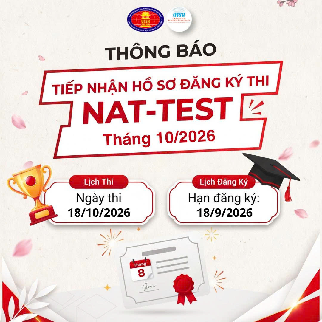 THAM GIA KỲ THI NAT-TEST THÁNG 10/2026 – ĐĂNG KÝ NGAY!